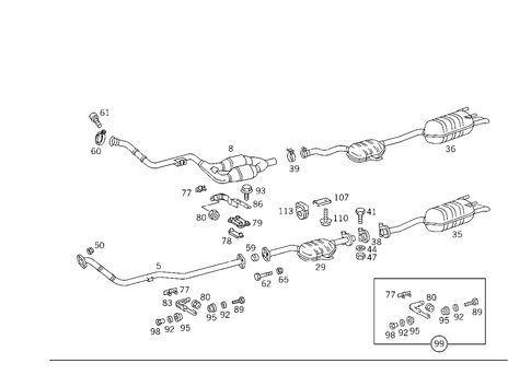 Exhaust System on Diesel Vehicles for 1993 Mercedes-Benz 300SD #0