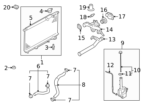 Radiator & Components for 2004 Kia Amanti #0