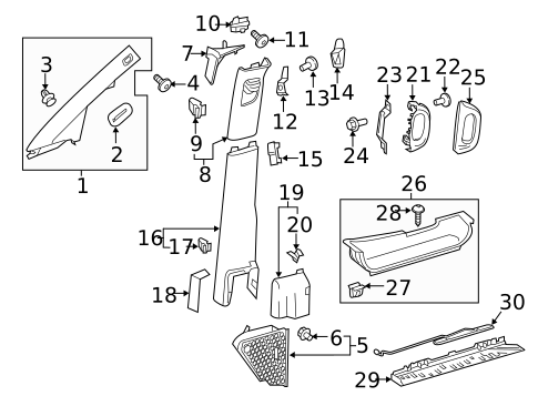 Interior Trim - Pillars for 2022 Mercedes-Benz Metris #0