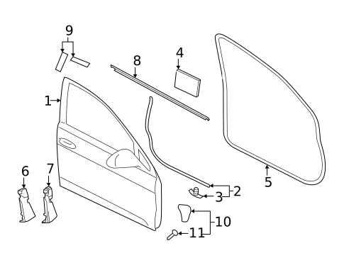 Door & Components for 2015 Volkswagen GTI #0