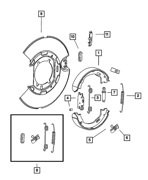 Parking Brake Lever and Cables for 2005 Dodge Magnum #1