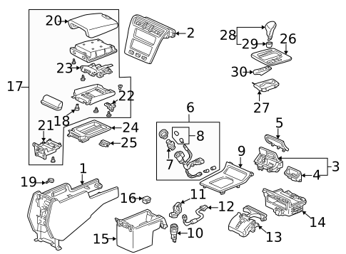 Center Console for 2004 Acura RL #0