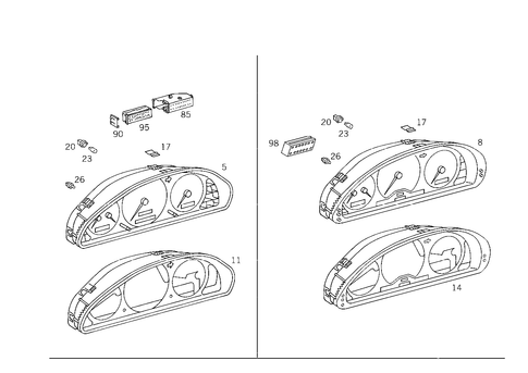 Instrument Cluster for 1997 Mercedes-Benz C280 #0