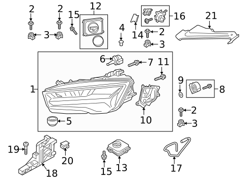 Headlamp Components for 2017 Audi RS7 #0