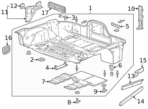 Rear Floor & Rails for 2014 Chevrolet Corvette #0