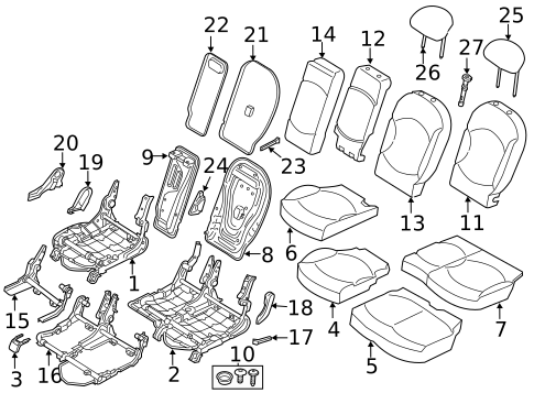 Rear Seat Components for 2014 Mini Cooper Countryman #0