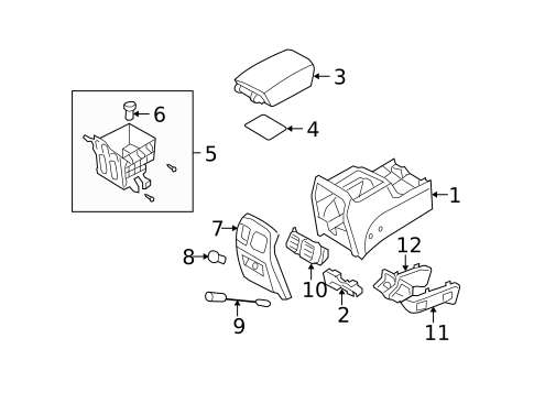 Rear Console for 2010 Hyundai Azera #0