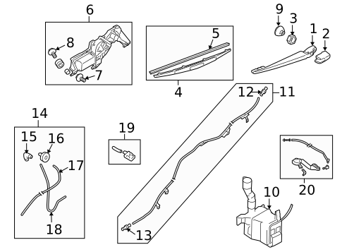 Wiper & Washer Components for 2013 Subaru Tribeca #1