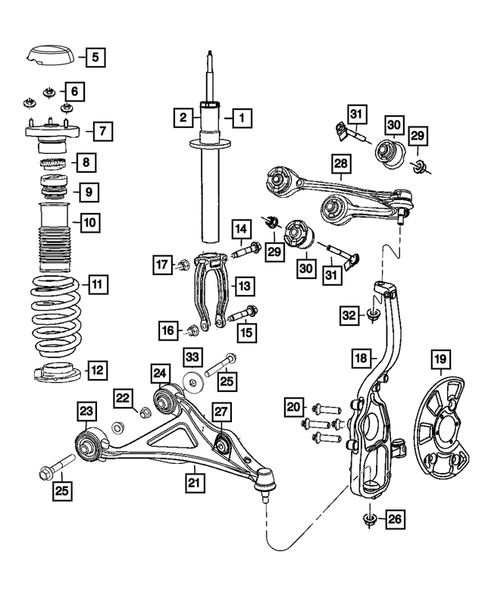 Front Suspension, Strut and Cradle for 2023 Dodge Challenger #1