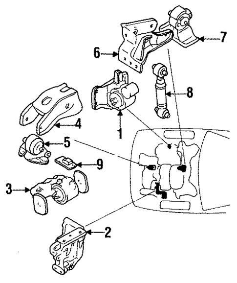 Engine Mounting for 1995 Mitsubishi Diamante #0