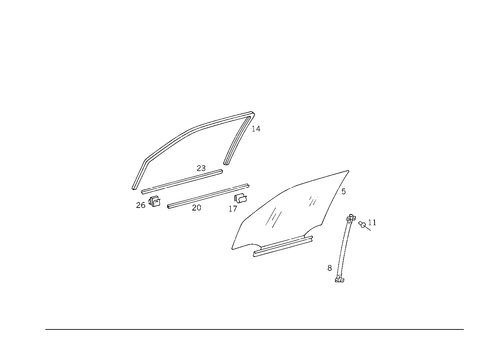 Front Door Windows for 1998 Mercedes-Benz C280 #1