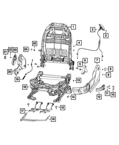 Front Seats - Adjusters, Recliners, Shields and Risers for 2018 Fiat 500 #0