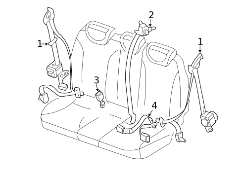 Seat Belt for 2010 Kia Sedona #0