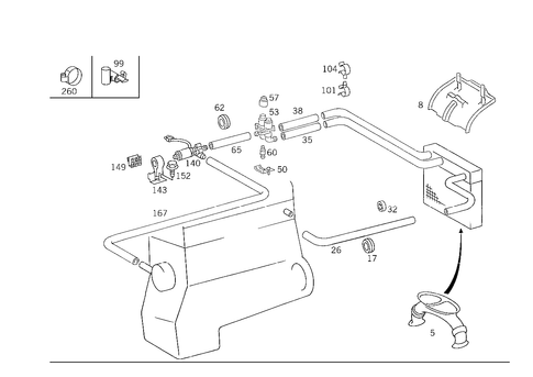Heating Water Connection for 1990 Mercedes-Benz 300TE #4