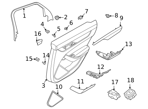 Interior Trim - Rear Door for 2023 Jaguar XF #0