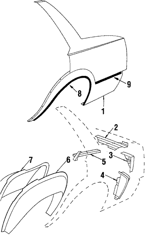 Quarter Panel for 1986 Chevrolet Cavalier #1