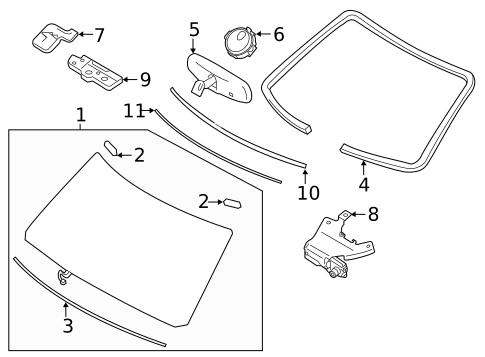 Glass - Windshield for 2020 INFINITI QX80 #0