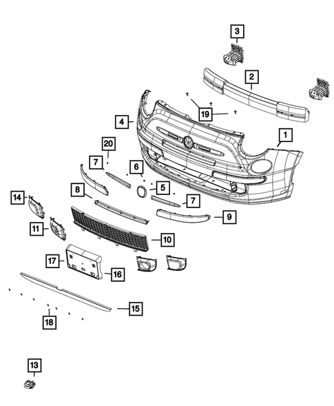 Front Bumper and Fascia for 2015 Fiat 500 #0