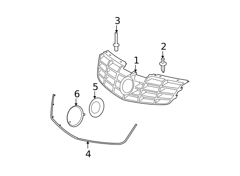 Grille & Components for 2007 Cadillac DTS #1