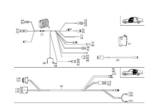Door Cable Harnesses & Protective Hoses for 1998 Mercedes-Benz E430 #0