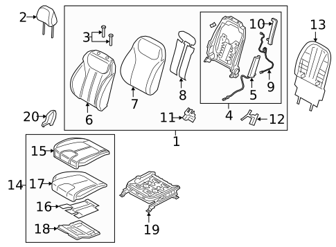Passenger Seat Components for 2022 Hyundai Santa Fe #4