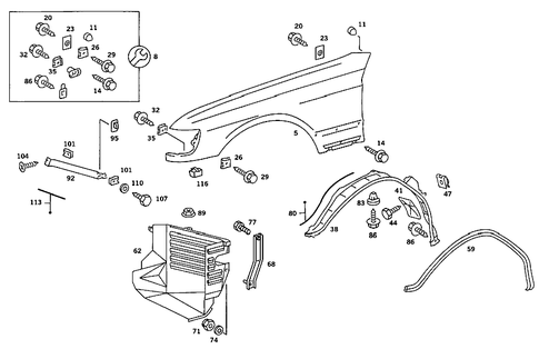 Front Fender for 1991 Mercedes-Benz 300SEL #1