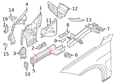Structural Components & Rails for 2018 BMW X6 #0