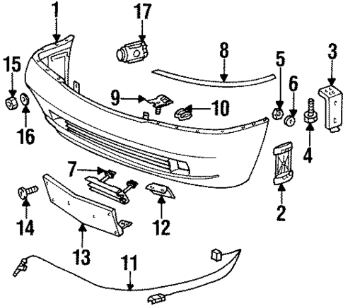 Bumper & Components - Front for 1993 Mercedes-Benz 600 SEC #0