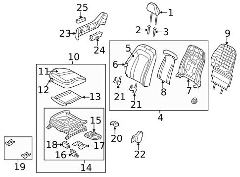 Passenger Seat Components for 2011 Kia Optima #0