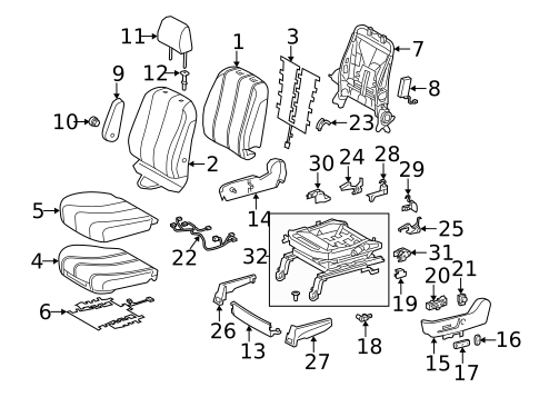 Front Seat Components for 2011 Toyota Sienna #1