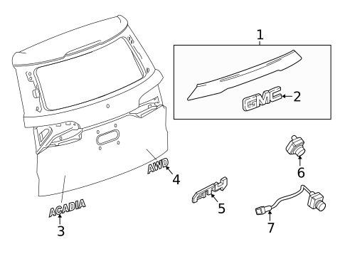 Exterior Trim - Lift Gate for 2020 GMC Acadia #0