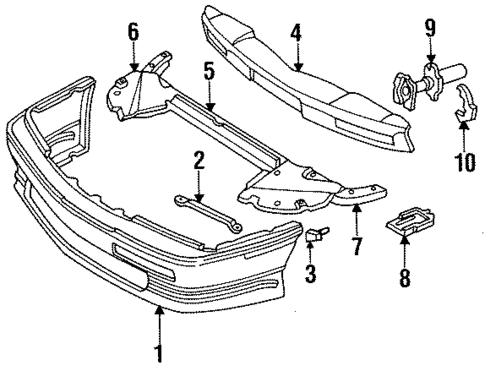 Bumper & Components - Front for 1991 Chevrolet Beretta #0