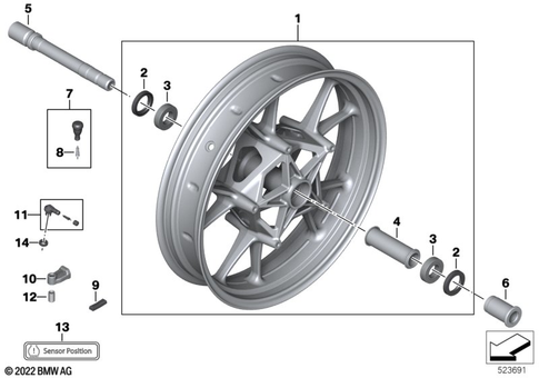 Wheels with Bearings for 2020 BMW-Motorrad S 1000 R #3
