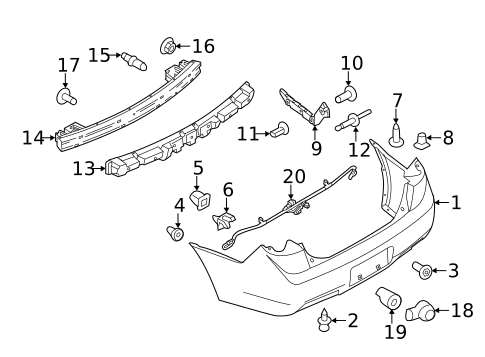 Bumper & Components - Rear for 2010 Lincoln MKZ #0
