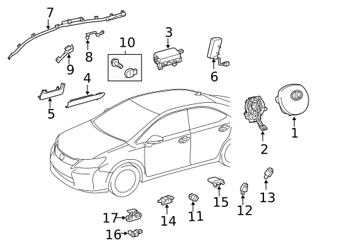 Air Bag Components for 2016 Lexus CT200h #0