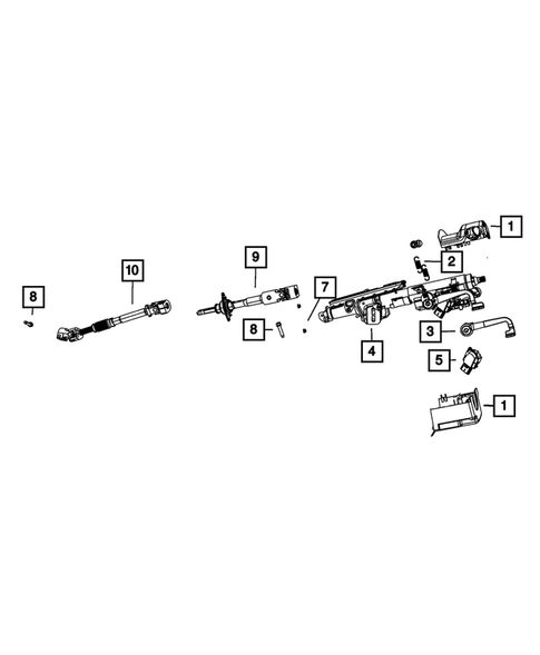 Steering Column and Intermediate Shaft for 2008 Jeep Wrangler #0