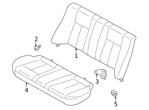 Rear Seat Components for 2000 Mazda Protege #2