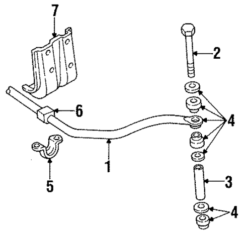 Stabilizer Bar & Components for 1994 Dodge Dakota #0