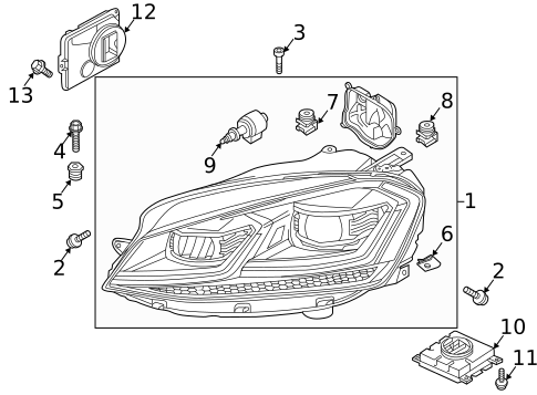 Headlamp Components for 2019 Volkswagen GTI #1