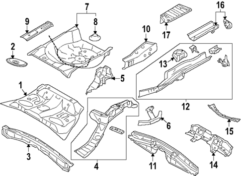 Rear Floor & Rails for 2025 Subaru WRX #0
