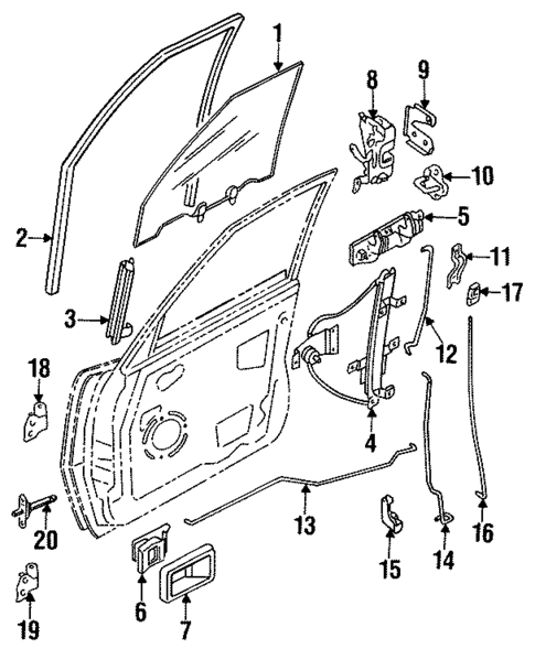 Glass - Door for 1988 Nissan Sentra #0