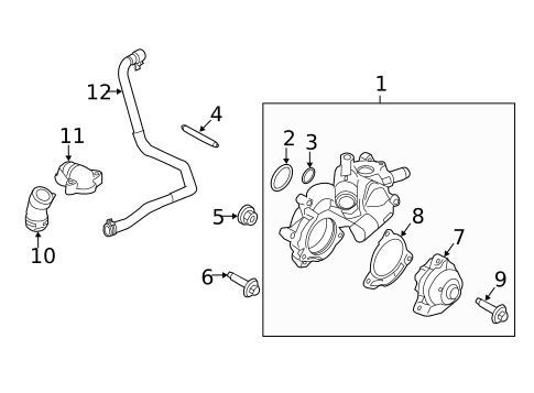 Water Pump for 2010 Mercury Mariner #0
