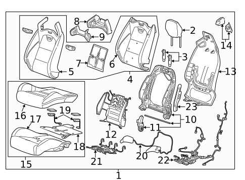 Driver Seat Components for 2016 Cadillac ATS #3