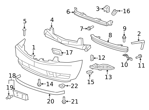 Bumper & Components - Front for 2012 Cadillac Escalade EXT #0