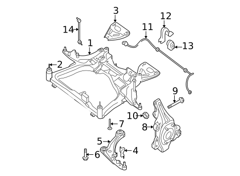 Stabilizer Bar & Components for 2009 Nissan Altima #0