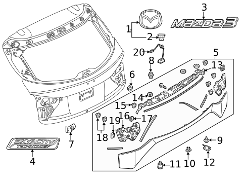 Exterior Trim - Lift Gate for 2016 Mazda 3 #1