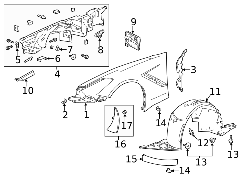 Fender & Components for 2024 Chevrolet Traverse Limited #7