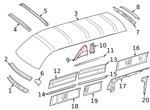 Roof & Components for 2018 Mercedes-Benz Sprinter 3500 #2