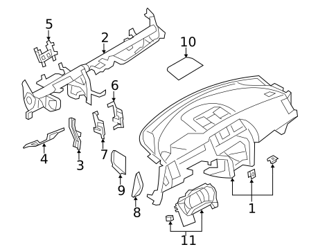 Instrument Panel for 2012 Nissan Murano #1