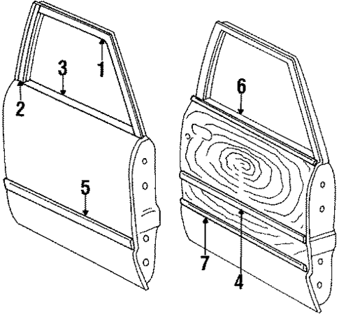 Door & Components for 1984 Ford LTD #0